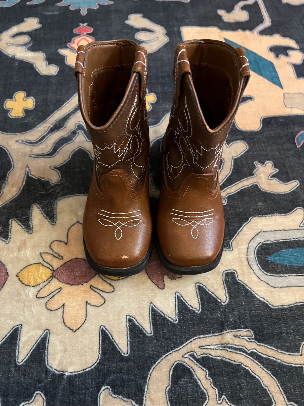Kids Brown Western Cowboy Boots - Classic Stitch Detail